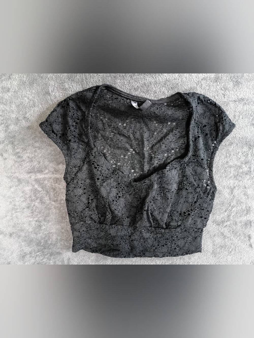 Vintage Love Culture Black Lace Scoop Crop Top